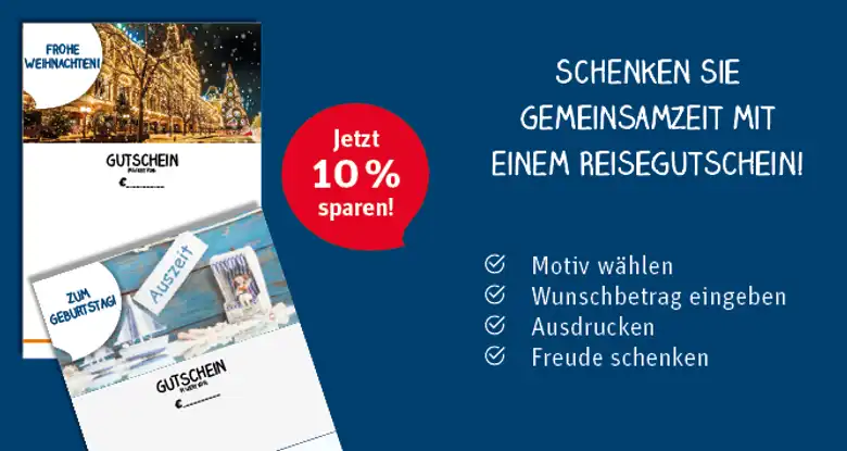 Reisegutscheine mit 10 % Rabatt