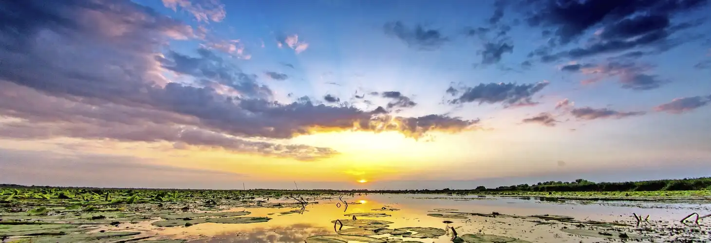 Sonnenuntergang im Donaudelta.