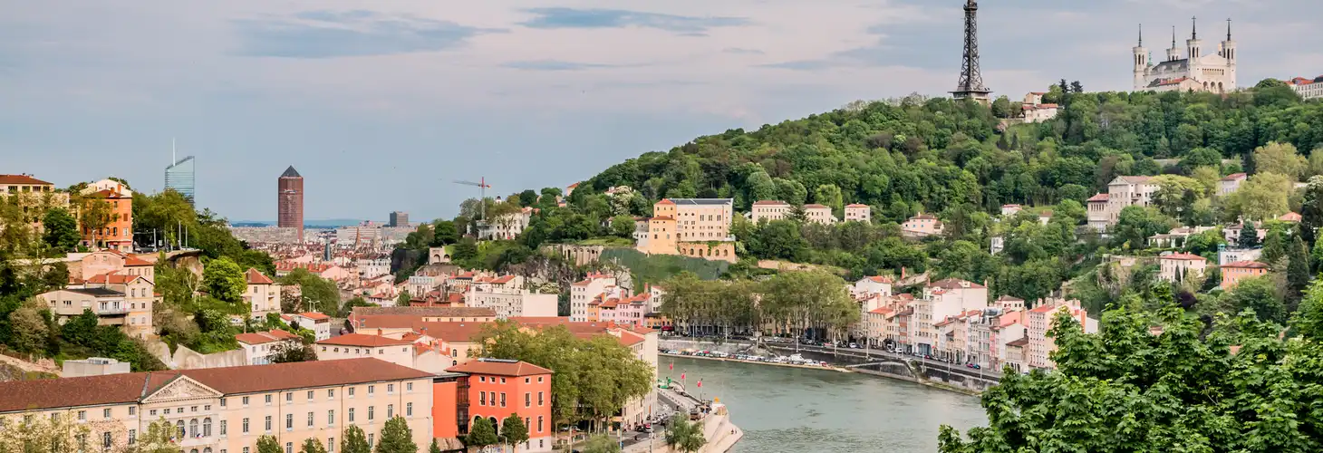 Panorama von Lyon vom Fort de Vaise aus gesehen