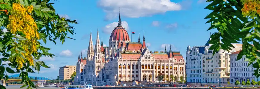 Blick auf das Parlament von Budapest.